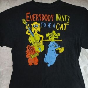 Disney Aristocats BlackT-Shirt With Cat Jazz Band